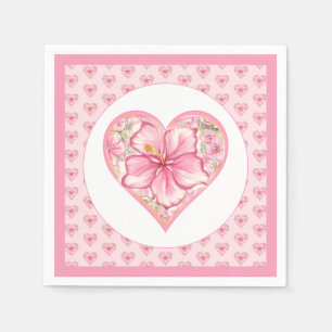 Serviette En Papier Hibiscus & dentelle PINK
