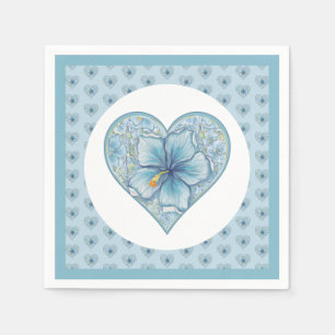 Serviette En Papier Hibiscus & dentelle TURQUOISE