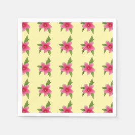 Serviette En Papier Hibiscus rose vif Anniversaire