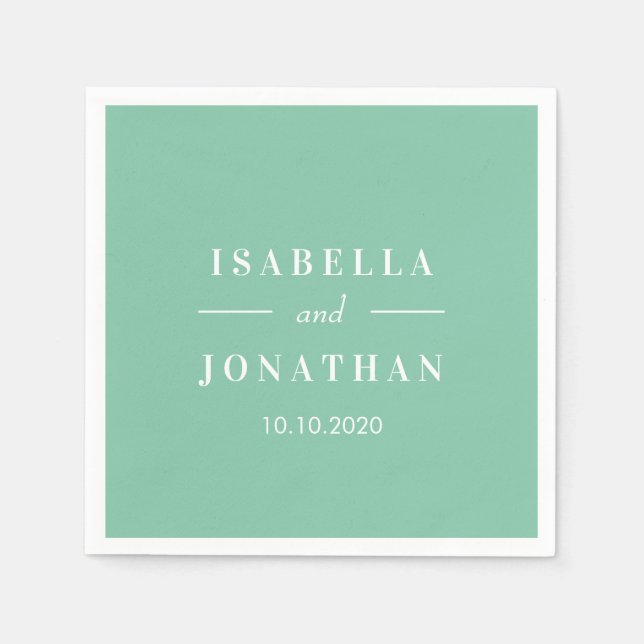 Serviette En Papier Hibiscus tropical | Cassic menthe mariage personna (Devant)