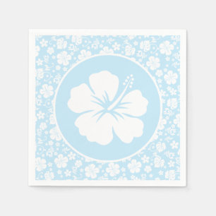 Serviette En Papier Hibiscus tropical en bleu