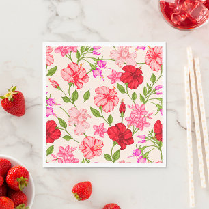 Serviette En Papier Hibiscus tropicaux et Plumeria motif floral