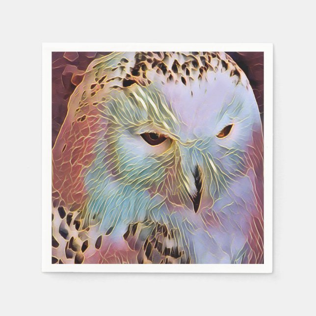 SERVIETTE EN PAPIER HIBOU (Devant)