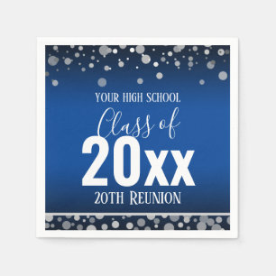 Serviette En Papier High School Réunion Élégante Confetti Bleu