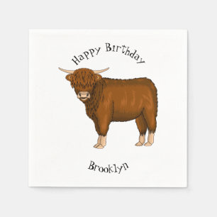 Serviette En Papier Highland cow
