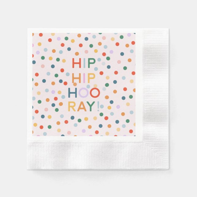 Serviette En Papier Hip Hip Hooray Fêtes d'anniversaire (Devant)