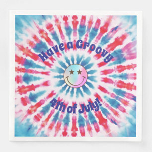 Serviette En Papier Hippie rétro patriotique 4 juillet papier Napkin