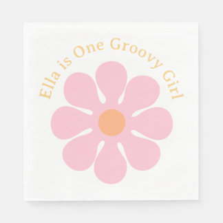 Serviette En Papier Hippie Super Fleur Retro 60s Anniversaire
