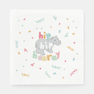 Serviette En Papier Hippo fête d'anniversaire Hippo Hippopotamus