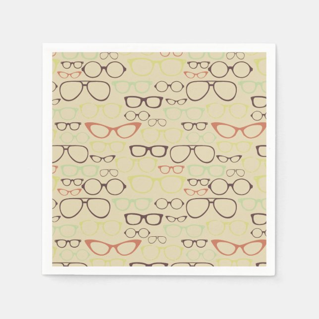 Serviette En Papier Hipster rétro Eyeglass (Devant)