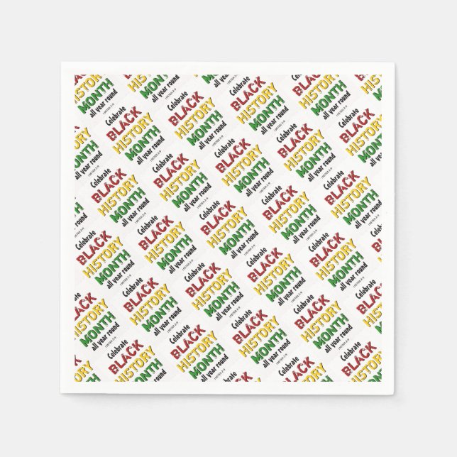Serviette En Papier HISTOIRE NOIRE MOIS MOtivationnel papier BHM (Devant)