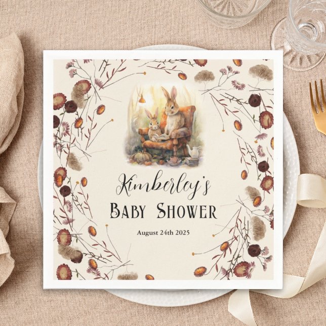 Serviette En Papier Histoire Nouveau chapitre Baby shower classique Co (Créateur téléchargé)
