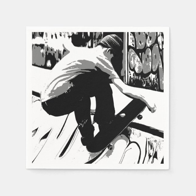 Serviette En Papier Hitting the Ramp - Skateboarder (Devant)