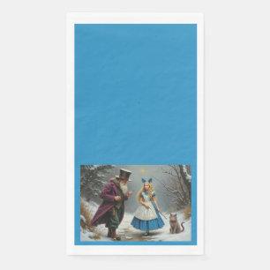 Serviette En Papier Hiver Alice bleu papier serviettes invités