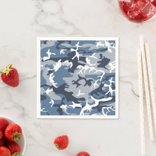 Serviette En Papier Hiver Camouflage bleu neige, Militaire, Armée