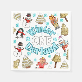 Serviette En Papier Hiver onederland boisé fête Papier Napkin