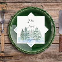 Hiver Pins Rustiques Lanterne Mariage botanique