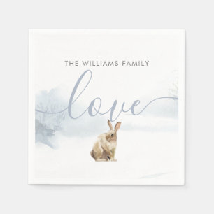 Serviette En Papier Hiver Vacances de Noël de lièvre