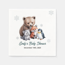 Hiver Woodland Snowflake Baby shower Napkin