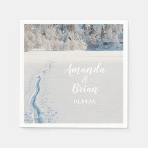 Serviette En Papier Hivernage neige pistes de ski paysage