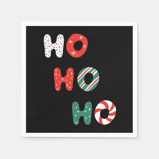 Serviette En Papier Ho Ho Ho Noël 3 Ply Naples (Devant)