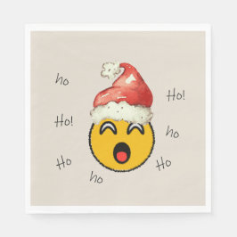Serviette En Papier Ho Ho Ho smiley santa