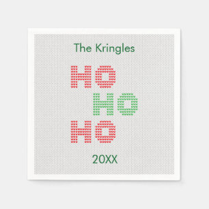 Serviette En Papier Ho Ho Ho Typographie Chandail de Noël