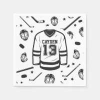 Hockey noir et blanc 13e anniversaire