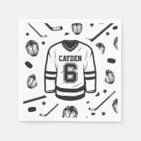 Hockey noir et blanc 6e anniversaire