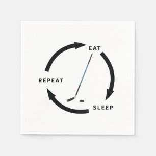 Serviette En Papier Hockey sur glace Dormir Répéter Le Ventilateur De