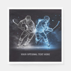 Serviette En Papier Hockey sur glace sur texte personnalisé
