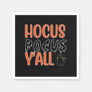 Serviette En Papier Hocus Pocus Y'all Halloween Conception de chats