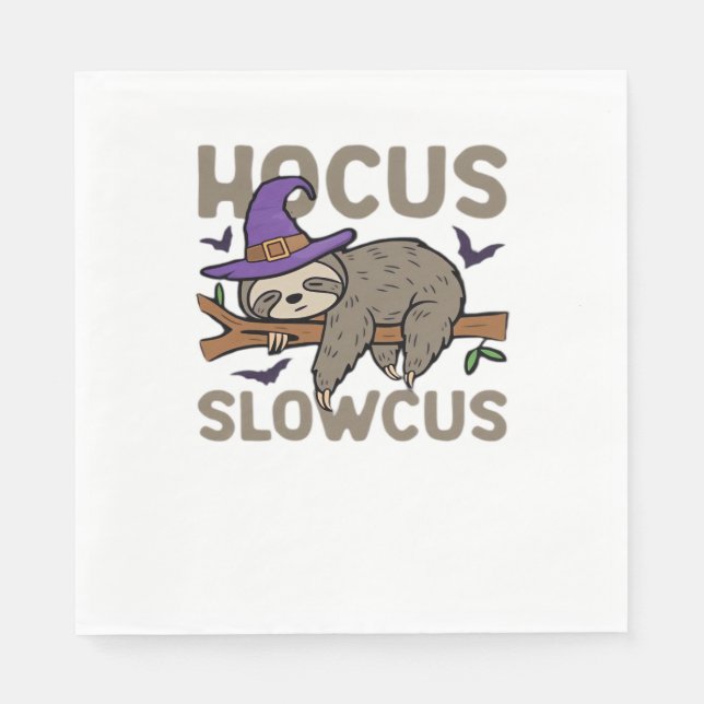 Serviette En Papier Hocus Slowcus Funny Halloween Sloth Classic T-Shir (Devant)