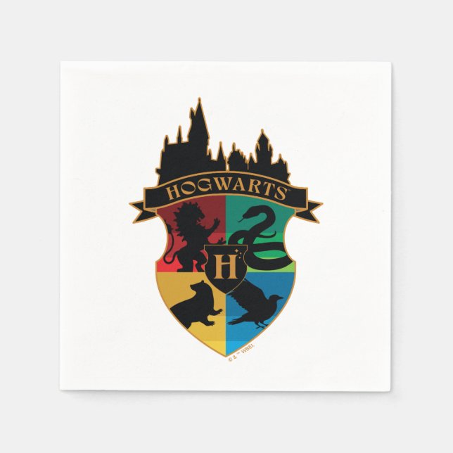 Serviette En Papier HoGWARTS™ Castle Crest House Insigne de fierté (Devant)