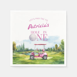 Serviette En Papier Hole In One Pink Golf 1st Birthday