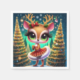 Serviette En Papier Holiday Ballet Reindeer Star