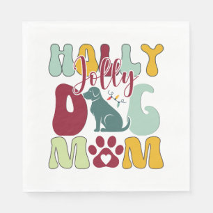 Serviette En Papier Holly Jolly Chig Maman Christmas Retro