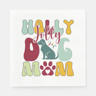 Serviette En Papier Holly Jolly Chig Maman Christmas Retro