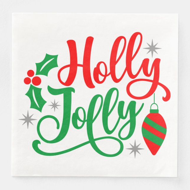 Serviette En Papier Holly Jolly Christmas Song (Devant)
