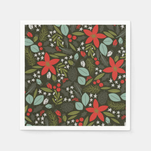 Serviette En Papier Holly Jolly Motif d'hiver