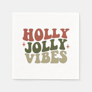 Serviette En Papier Holly Jolly Vibes Retro 1960 Noël