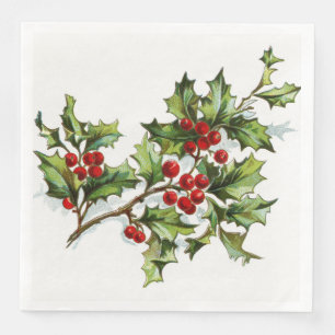 Serviette En Papier HollyBerries 001