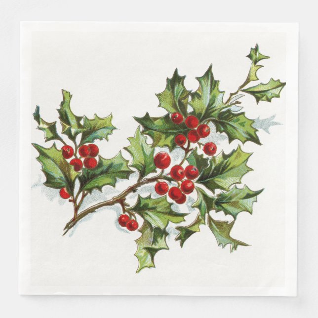 Serviette En Papier HollyBerries 001 (Devant)