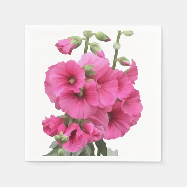 Serviette En Papier Hollyhocks (Devant)