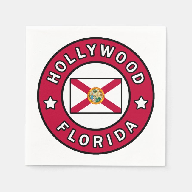 Serviette En Papier Hollywood Floride (Devant)