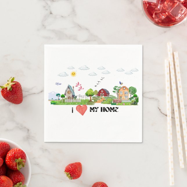 Serviette En Papier Home Sweet Home (En situation)