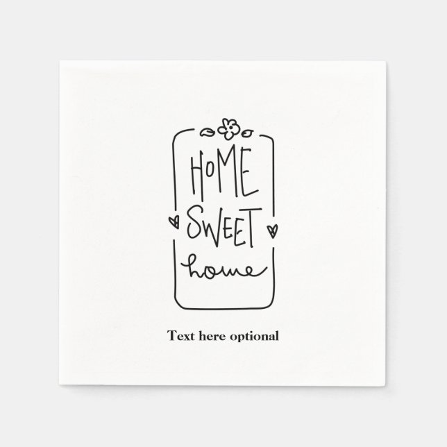 Serviette En Papier home sweet home, Papier Plaque serviettes (Devant)