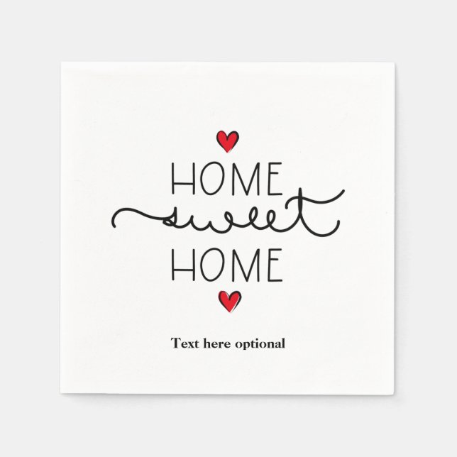 Serviette En Papier home sweet home, Plaque de papier (Devant)