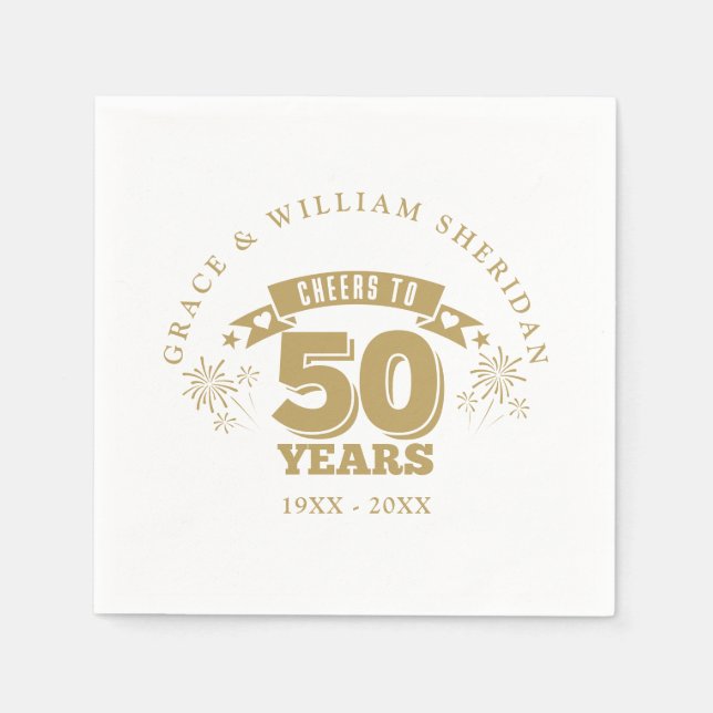 Serviette En Papier Hommage Au 50ème Anniversaire Du Mariage (Devant)