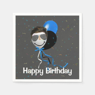 Serviette En Papier Homme à la fête d'anniversaire sur ballon